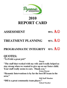 2010 Stakeholders Report Card